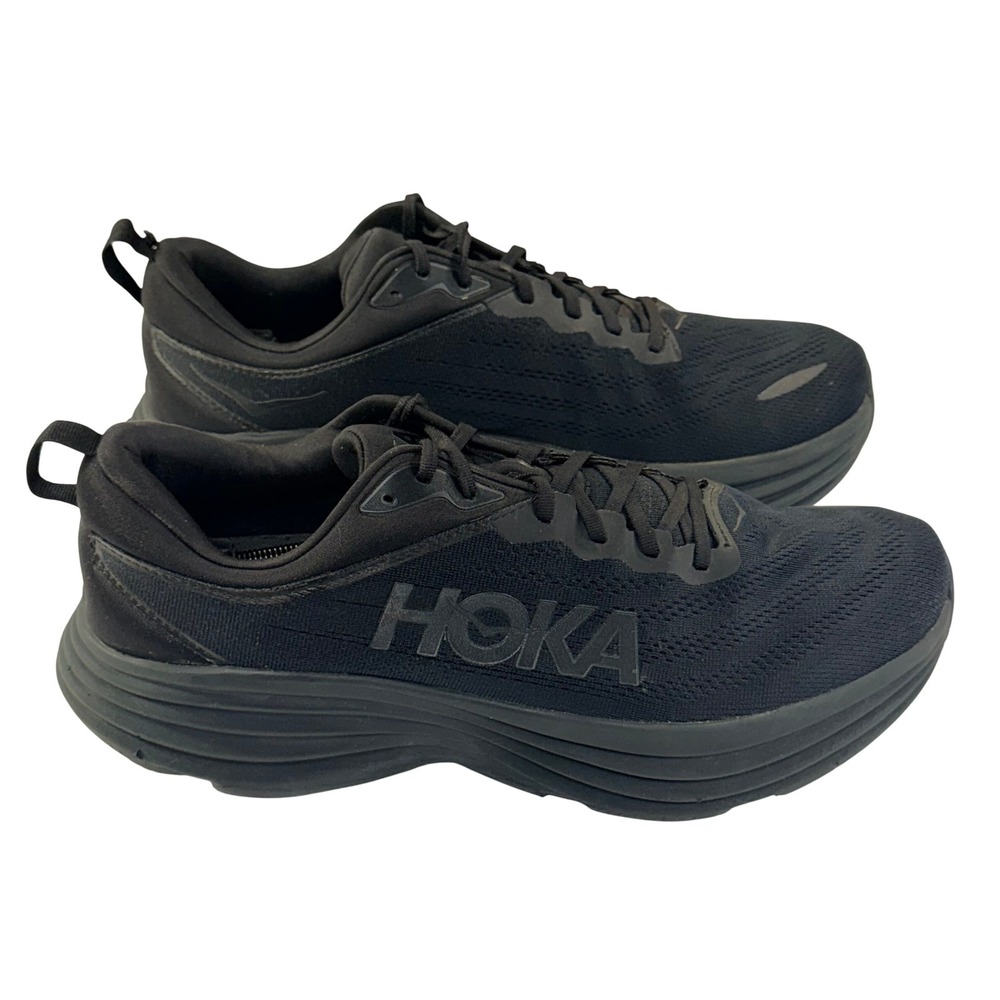 Hoka Bondi 8 Wide Running Shoes Mens 15 2E Triple Black Athletic Comfort Sneaker